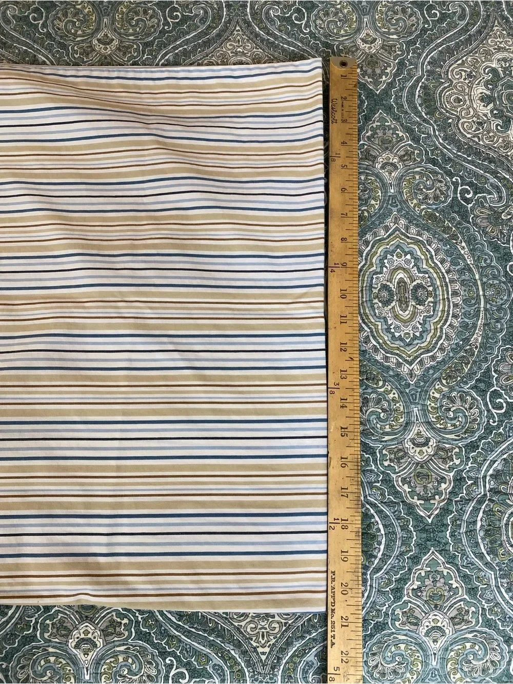 The Big One Blue, Tan and White Striped Bedding Sheet standard size
